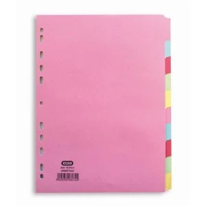 Image of Elba A4 Card Subject Dividers 10 Part 160gsm Assorted Single