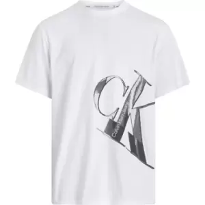 Image of Calvin Klein Jeans Hyper Real Slanted Ck Tee - White