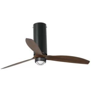 Image of Faro TUBE LED Matt Black, Wood Ceiling Fan with DC Motor, 3000K