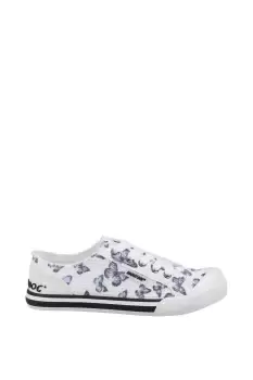 Image of White 'Jazzin Quincy' Butterflies Print Shoes