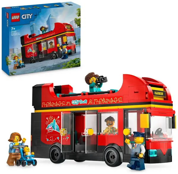 Image of LEGO LEGO City Red Double-Decker Sightseeing Bus Toy Set 60407