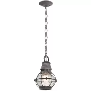Image of Elstead Bridge Point - 1 Light Small Outdoor Ceiling Chain Lantern Zinc IP44, E27