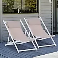 Image of OutSunny Lounge Chair Set White 965 x 915 mm