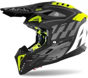 Image of Airoh Aviator 3 Rampage Carbon Motocross Helmet, black, Size 2XL, black, Size 2XL