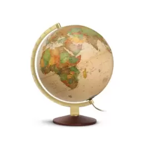 Image of 25Cm Nova Rico Ocra (illuminated Antique Style Metal Arc And Wooden Base)