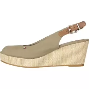 Image of Tommy Hilfiger Iconic Elba Sling Back Wedges - Brown