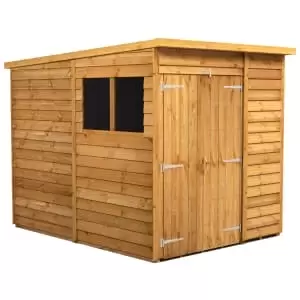 Image of Power Sheds 6 x 8ft Double Door Pent Overlap Dip Treated Shed