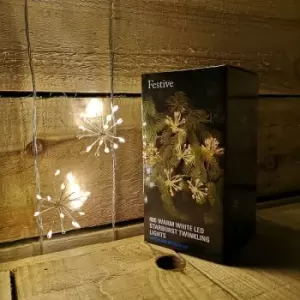 Image of Festive 20 Twinkling Christmas Starburst Lights Warm White