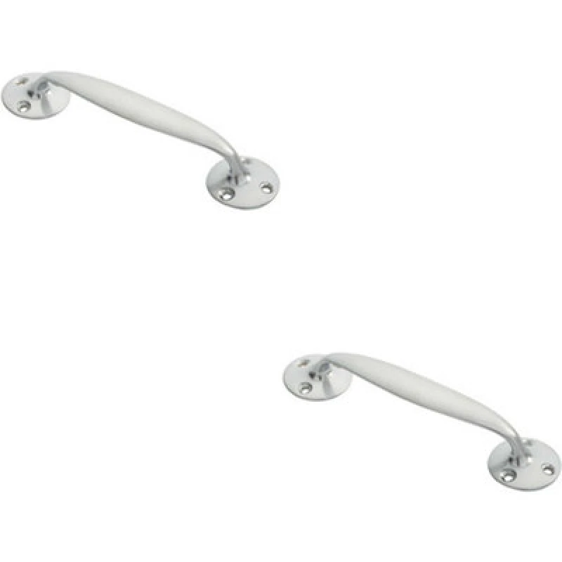 Image of Loops 2x Victorian Bow Shaped Pull Handle 152mm Length 32mm Proj Satin Chrome Multi unisex