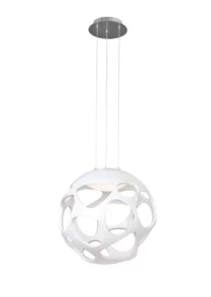 Image of Organica Ceiling Pendant 3 Light E27, Gloss White, Polished Chrome