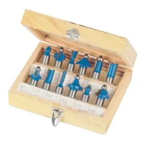 Image of Silverline 1/2" TCT Router Bit Set 12pce - 1/2"