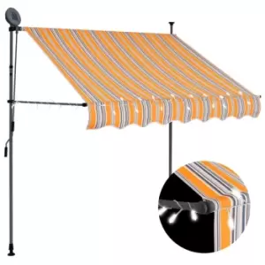 Image of Vidaxl Manual Retractable Awning With LED 200cm Yellow And Blue