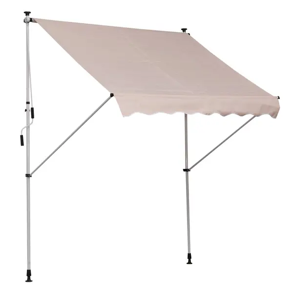 Image of Outsunny 2x1.5m Manual Retractable Patio Awning Floor- to-ceiling Shade Beige TJ Hughes 5056029886175