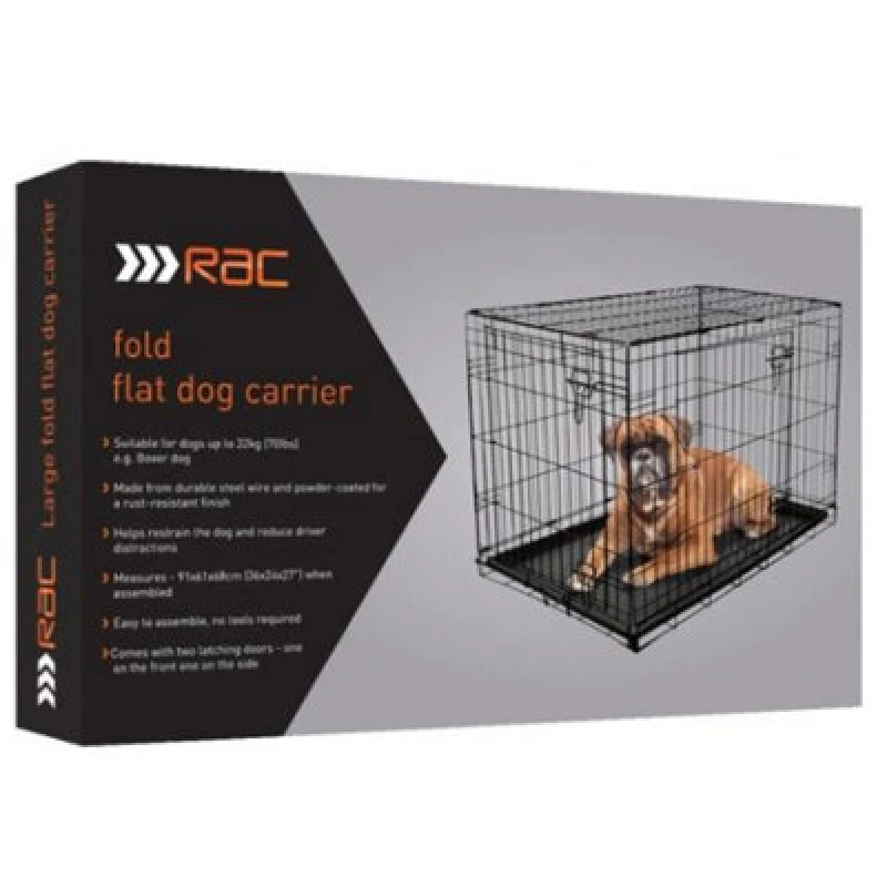 Image of RAC Metal Fold Flat Crate With Plastic Tray - Large, Black 53224