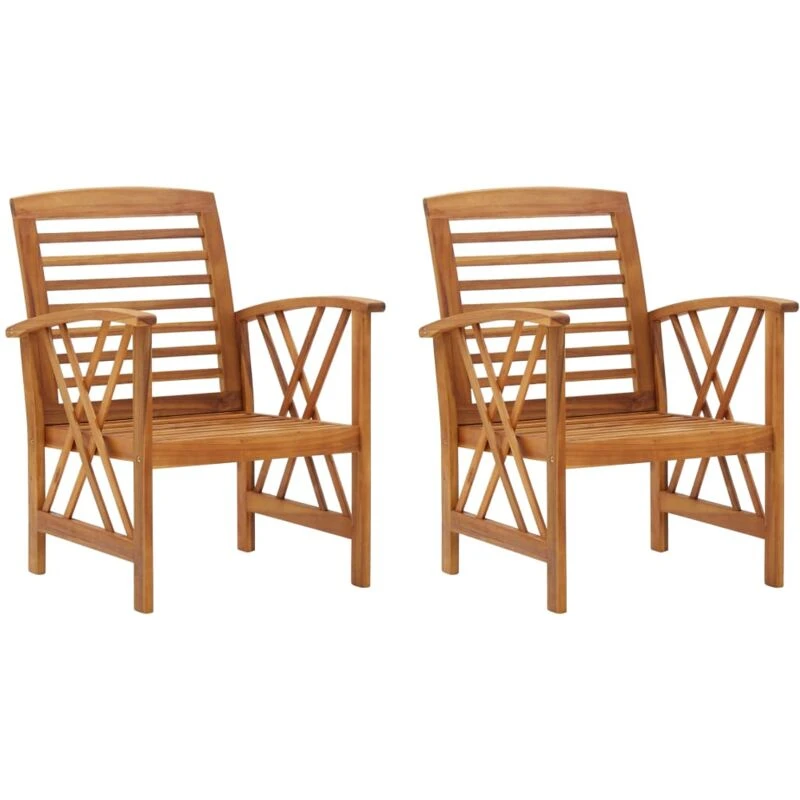 Image of VIDAXL Garden Chairs 2 pcs Solid Acacia Wood Vidaxl 8720286107591
