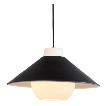 Image of Merano Lighting - Merano Merano Merano Pendant Ceiling Light Matt Black & Matt White Glass