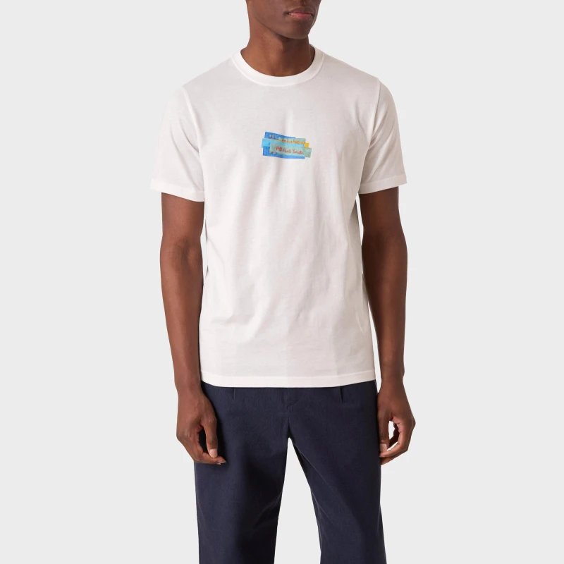 Image of Paul Smith Paul Smith Block T-Shirt - White 2XL Male