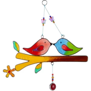 Image of Love Birds On A Branch Windchime