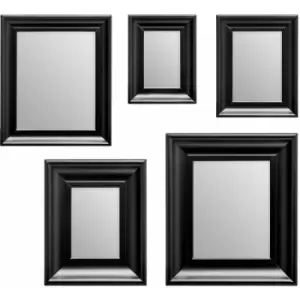 Image of Black Frame 5pc Mirror Set - Premier Housewares