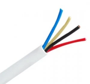 Image of Zexum 2 Pair 4 Core Round White Burglar Alarm Cable - 5 Meter