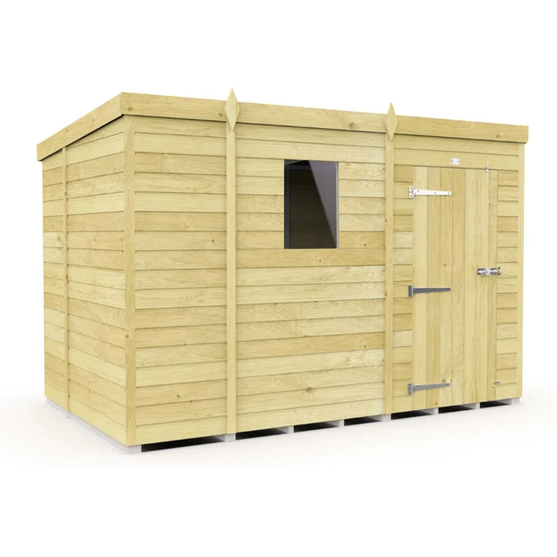 Image of Flat Pack Sheds DIY Sheds 9 x 7 Pent Shed, Brown 9X7PFF