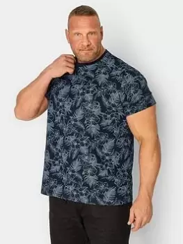 Image of BadRhino Tropical All Over Print T-Shirt - Blue, Size 2XL, Men