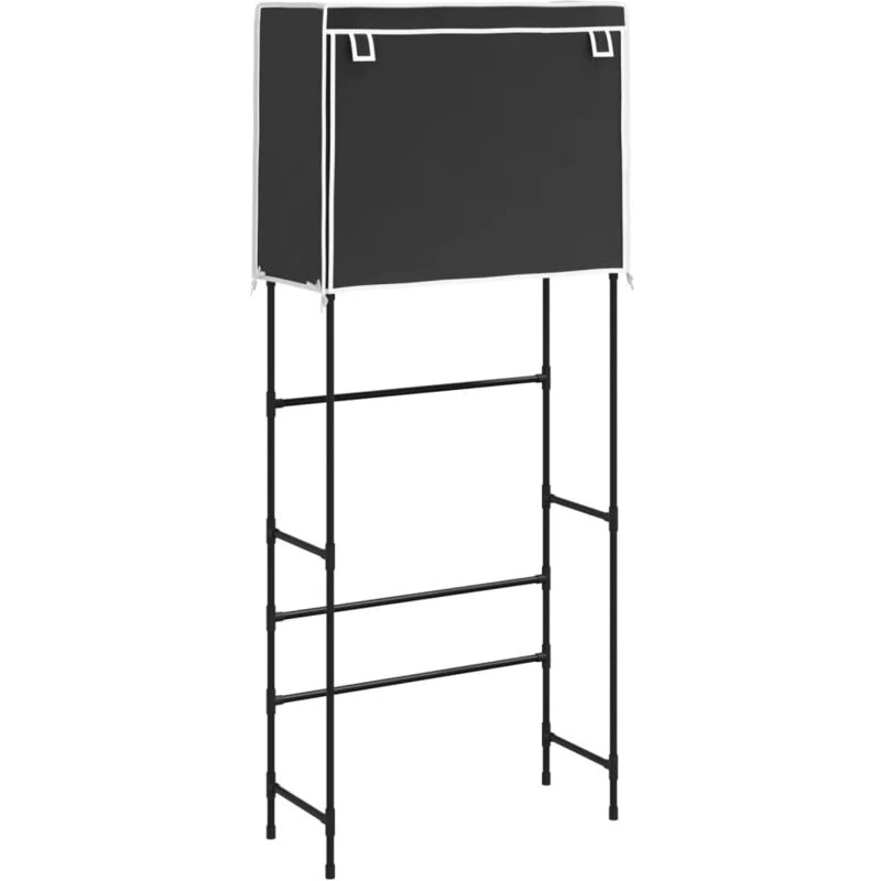 Image of VIDAXL 2-Tier Storage Rack over Laundry Machine Black 71x29.5x170.5cm Iron vidaXL 343135