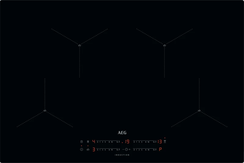 Image of AEG IAX84411CB 7000 SenseBoil Series 80cm 4 Zone Induction Hob 949598197 Black