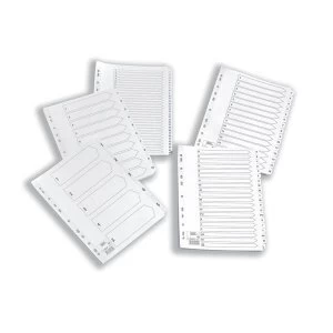 Image of 5 Star Office A4 Index Jan Dec Multipunched Mylar Reinforced Strip Tabs 150gsm White