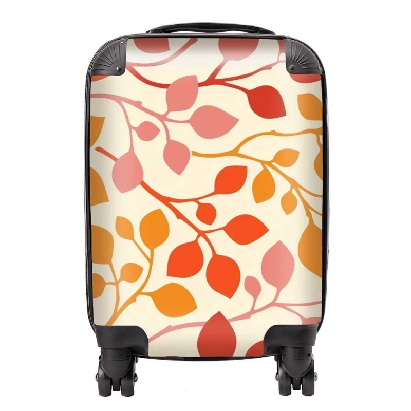 Image of Warren Reed - Designer Colorful Autumn Leaves Suitcase in Red Size: Medium Red Unisex Medium