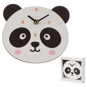 Image of Cute Panda Shaped Wall Clock
