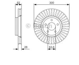 Image of Bosch Brake disc FORD 0 986 479 D38 1500159,1514427,7G911125EA Brake rotor,Brake discs,Brake rotors