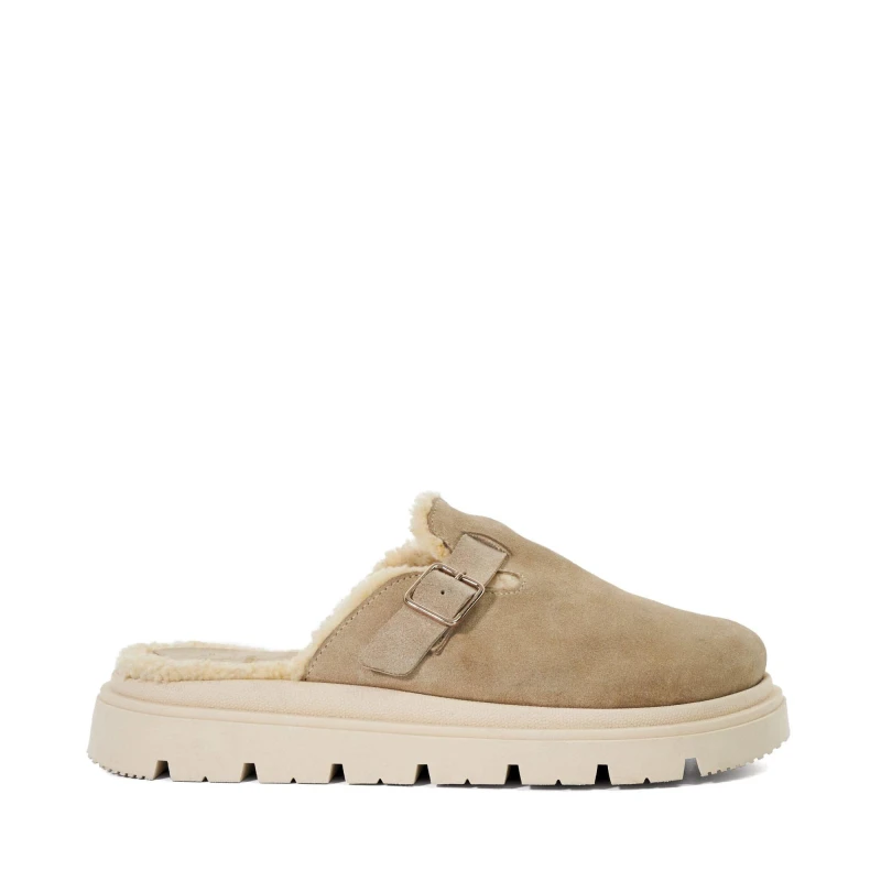 Image of Dune London Womens Gene Faux Suede Clogs - UK 6 Beige Shoes female 0076500720004130 6