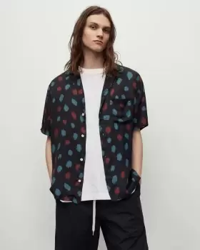 Image of AllSaints Tab Short Sleeve Dot Print Shirt