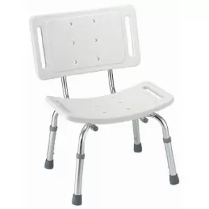 Image of White Shower Chair with Adjustable Legs - White - Showerdrape