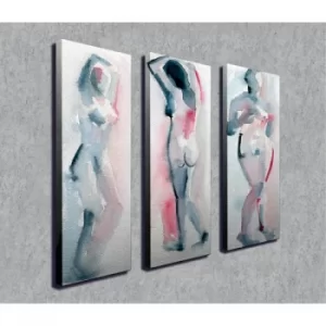 Image of CU20 Multicolor Decorative Canvas Painting (3 Pieces)