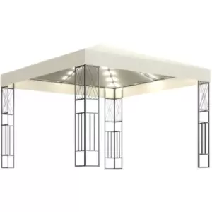 Image of Gazebo with LED String Lights 3x3 m Cream Fabric vidaXL - Cream