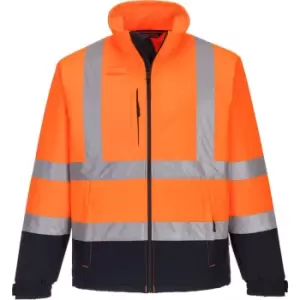 Image of Portwest Fleece Lined Class 3 Hi Vis Jacket Orange / Navy S