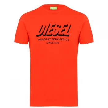 Image of Diesel Industry Service T Shirt - Orange 3BI