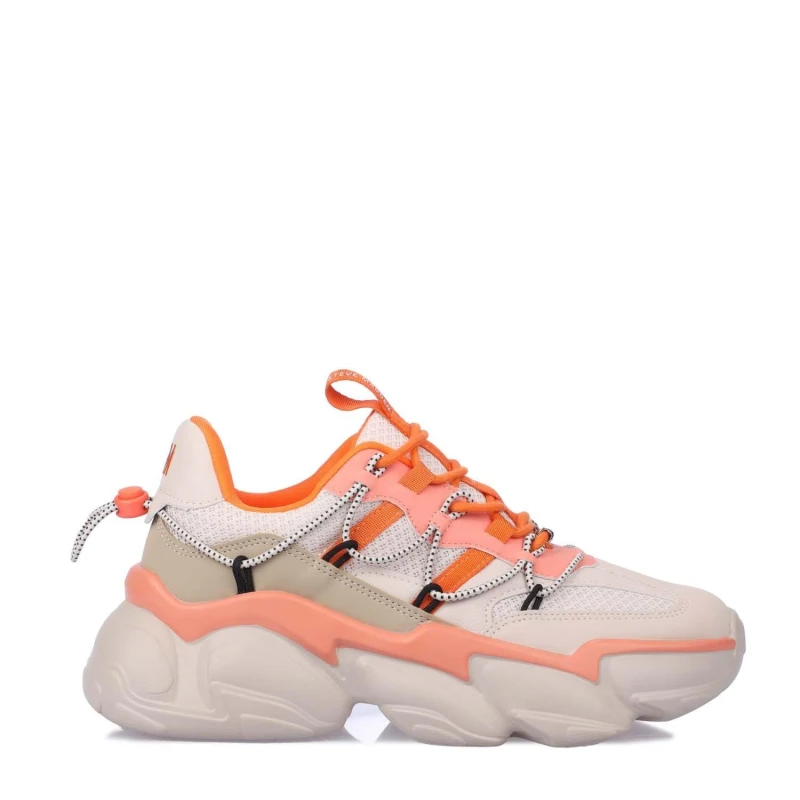 Image of Steve Madden Spectator Trainers Grey Orange female UK 4