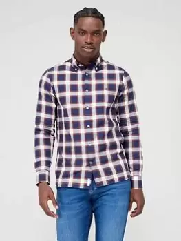 Image of Tommy Hilfiger Block Tartan Check Shirt - Blue/Mix, Light Blue Size M Men