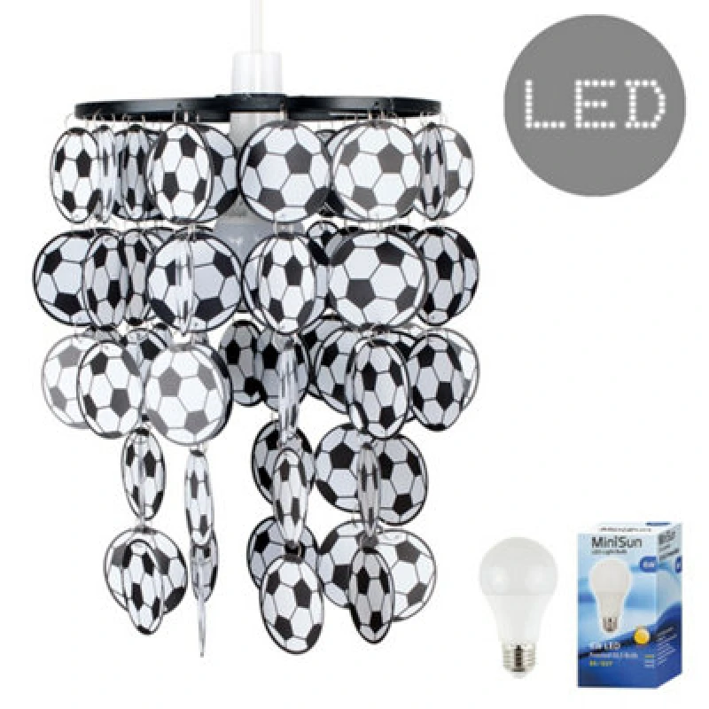 Image of ValueLights ValueLights Football Droplet Ceiling Pendant Shade with 6w Bulb in Black One Size Unisex 5016529089582
