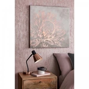 Image of Pretty Protea Metallic Floral Printed Canvas