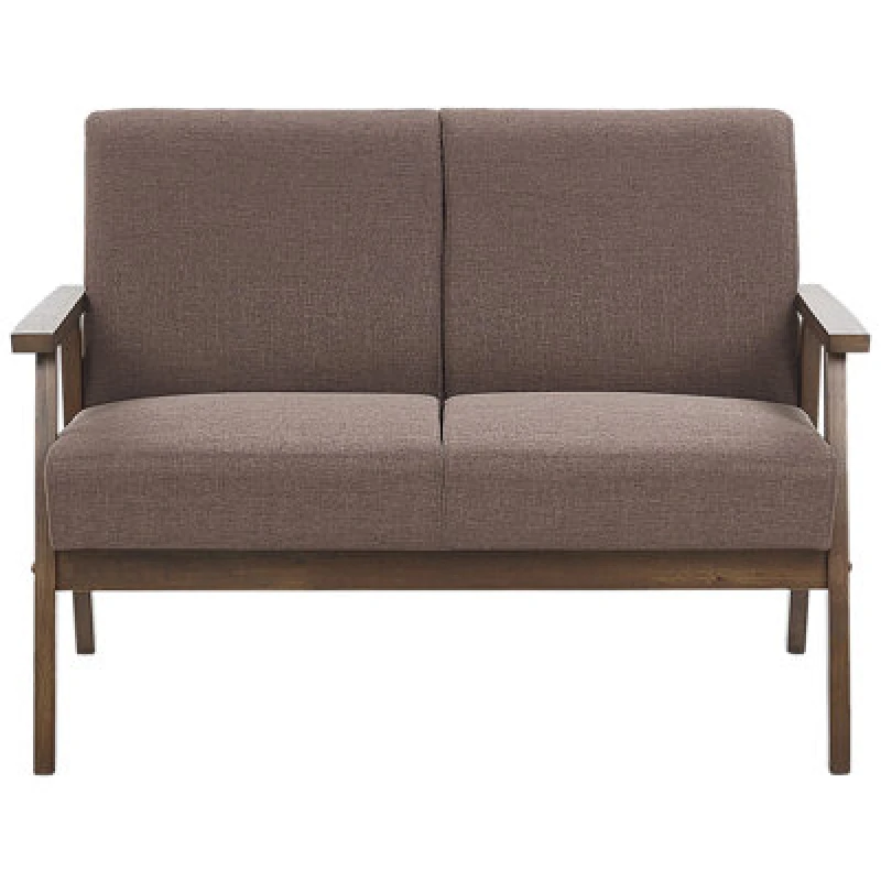 Image of Beliani Sofa 2 Seater Asnes Fabric Brown
