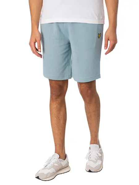 Image of Lyle & Scott Logo Sweat Shorts Slate Blue M