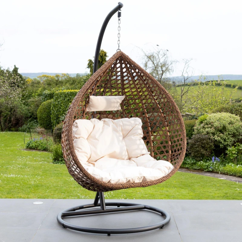 Image of Artemis Home Henley Swing Egg Pod Chair - Cream Cream