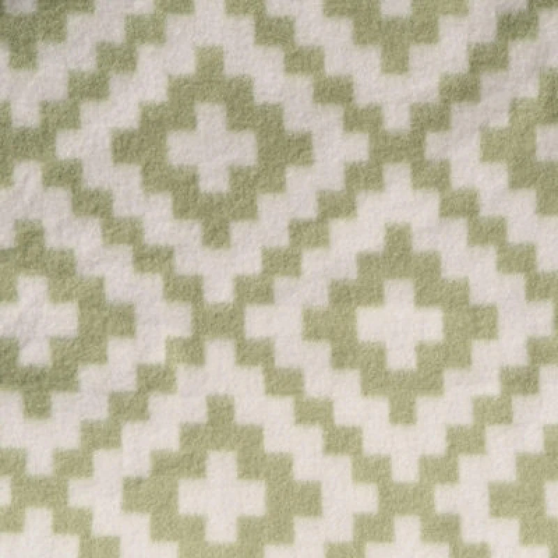 Image of OHS OHS Geo Tile Throw Over Bed Blanket Travel Garden Chair Soft Fleece Warm Bedspread in Green Green One Size Unisex 5027434206131
