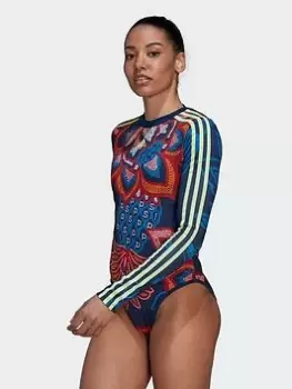 Image of adidas Farm Rio Bodysuit, Blue, Size S, Women