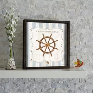Image of KZM573 Brown Blue White Decorative Framed MDF Painting