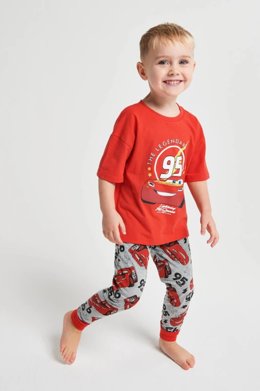 Image of Brand Threads Cars Short Sleeve Pyjama Set in Red Size: 1-2 Years Red Unisex 1-2 Years